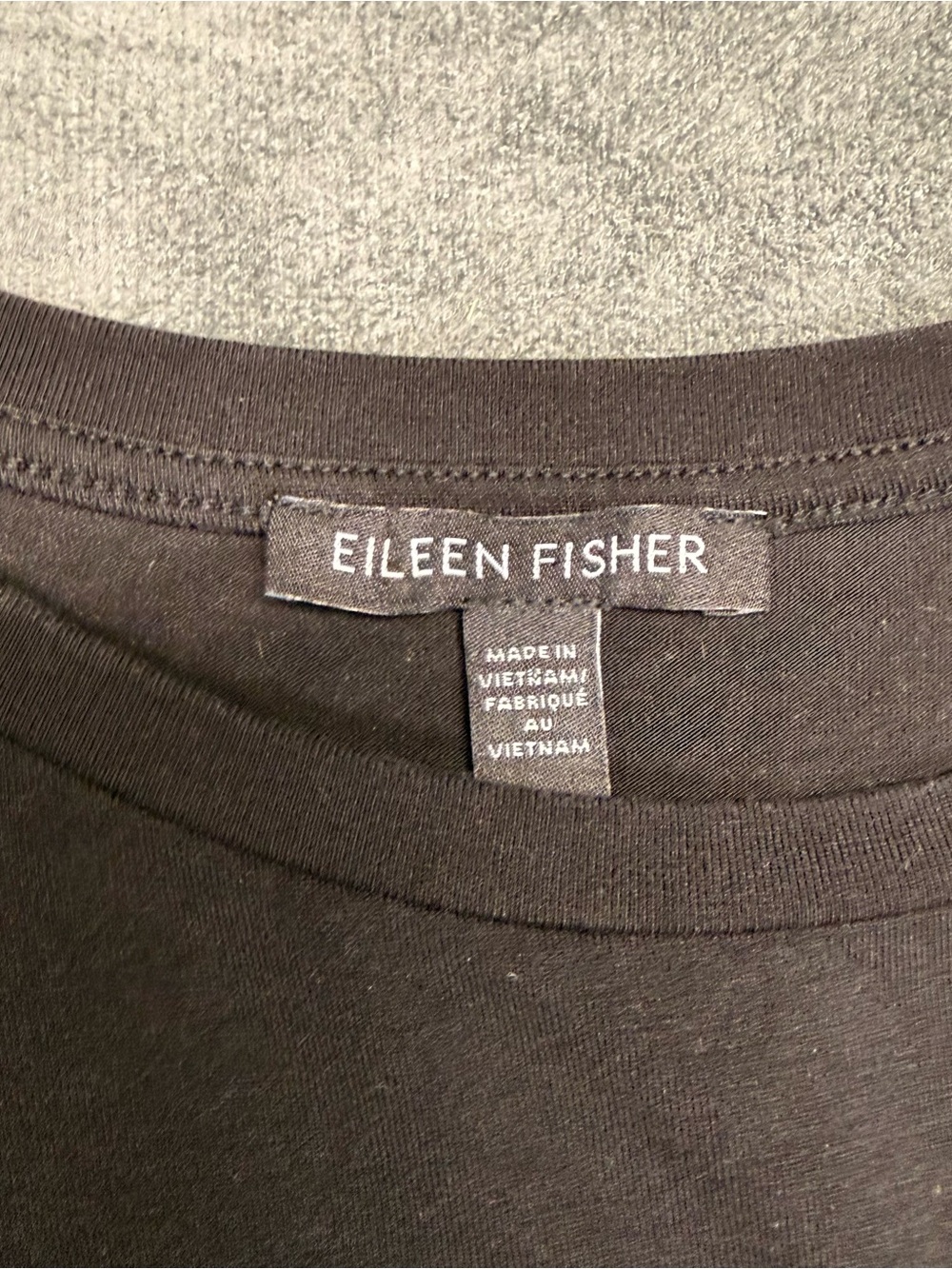 Eileen Fisher Black Side Hem Zip Boxy Dress - Picture 3 of 6